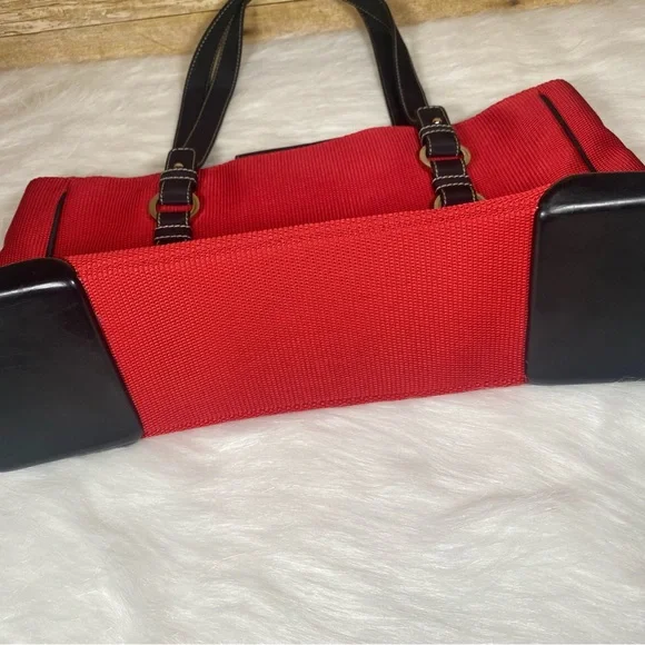 The Sak Red Black Fabric Tote Shoulder Bag Purse - Picture 4 of 14